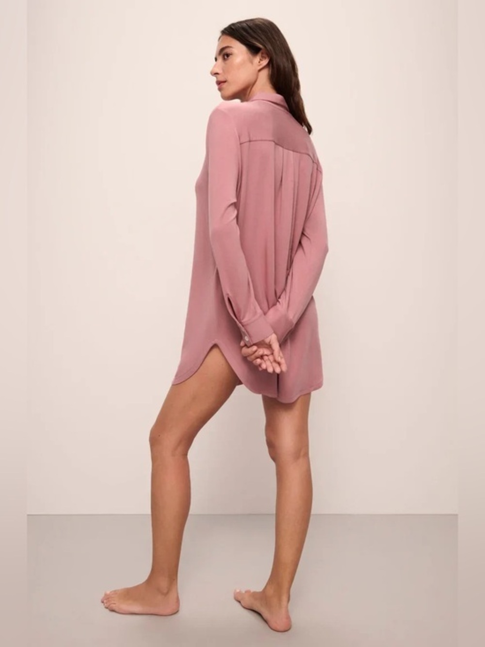 H&M DIVIDED pink longline shirt dress